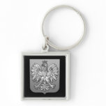 Polish Eagle Shield (B/W) keychains