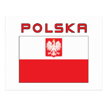 Polish Falcon Flag With Polska Post Card
