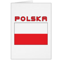 Polish Flag With Polska Greeting Cards