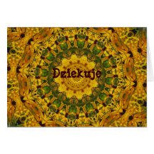 Polish Flower Kaleidoscope Thank You Card