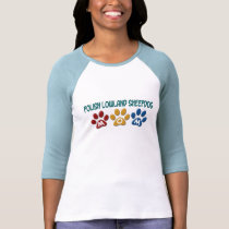 POLISH LOWLAND SHEEPDOG Mum Paw Print 1 t-shirts