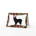 Polish Lowland Sheepdog Reindeer Christmas Card