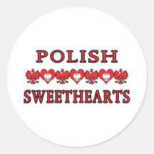 Polish Sweethearts Round Stickers