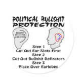 Political Bullshit Ear Protection Deflectors stickers