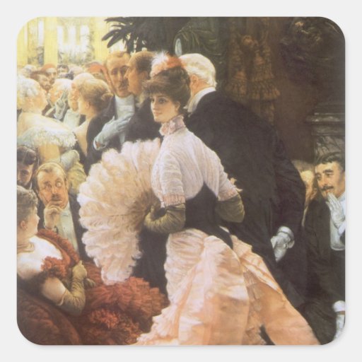 Political Lady by James Tissot, Vintage Victorian Stickers