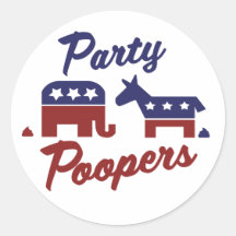 Political Party Poopers Stickers