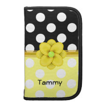 Polka Dot and Flower Smartphone and Reader Folio Organizer