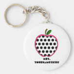 Polka Dot Apple Teacher Key Chains