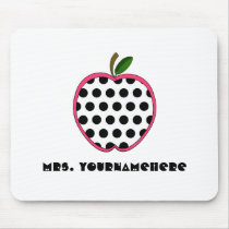 Polka Dot Apple Teacher Mouse Pad