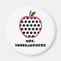 Polka Dot Apple Teacher Refrigerator Magnets