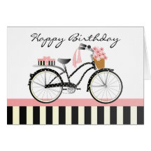Polka Dot Bicycle Greeting Card