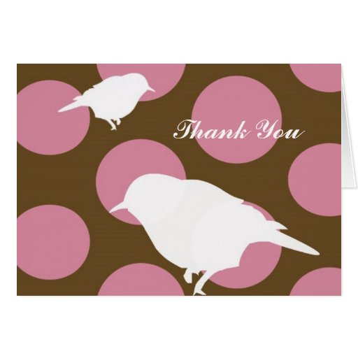 Polka Dot Birds, Thank You Card