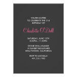 polka dot birthday party personalized invitation