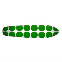 Polka Dot Circles & Spots : Green Polka Dots Skate Deck