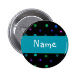 Polka Dot Design - Customise with your name Pinback Buttons