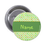 Polka Dot Design - Customise with your name Pinback Buttons
