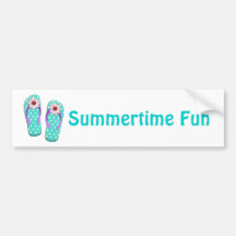 Polka Dot Flip Flops Bumper Sticker