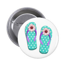 Polka Dot Flip Flops Buttons