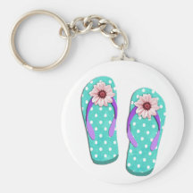 Polka Dot Flip Flops Keychains