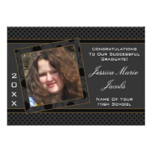 Polka Dot Graduation Invitation (Black And Brown)