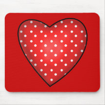 Polka Dot Hear T-shirts and Gifts Mouse Pad