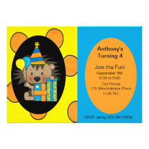 Polka Dot Hedgehog Birthday Invitation