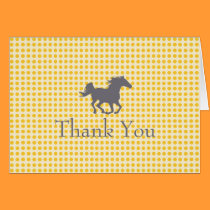 Polka Dot Horse Thank You Card cards