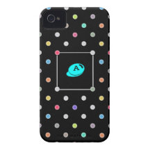 Polka-dot initial Iphone4 iphone4s case-mate case iPhone 4 Case