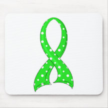 Polka Dot Lime Green Ribbon Lyme Disease Mouse Pad