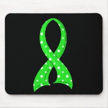 Polka Dot Lime Green Ribbon Non-Hodgkin's Lymphoma Mouse Pad