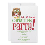 Polka Dot Owl Christmas Party Invite