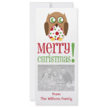 Polka Dot Owl Christmas Photo Invite Greeting