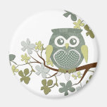 Polka Dot Owl in Tree Refrigerator Magnets