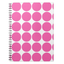 Polka Dot Pattern Print Design Hot Pink Polka Dots Spiral Notebooks
