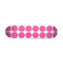 Polka Dot Pattern Print Design Hot Pink Polka Dots Skateboard Deck