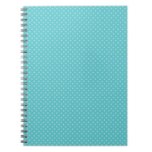 Polka dot pin dots girly chic tiffany blue pattern spiral note books