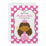 Polka Dot Princess Invitation African American