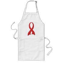 Polka Dot Red Ribbon Blood Cancer Apron