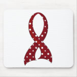 Polka Dot Ribbon Head and Neck Cancer Mouse Pad