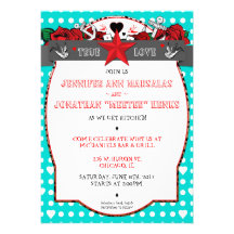 Polka Dot Tattoo Rockabilly Wedding Invitation
