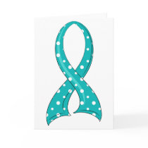 Polka Dot Teal Ribbon Cervical Cancer