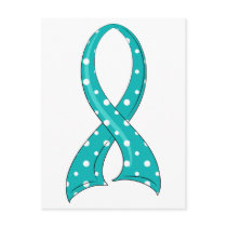 Polka Dot Teal Ribbon Cervical Cancer