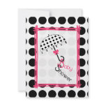Polka Dot Umbrella Baby Shower Invitation