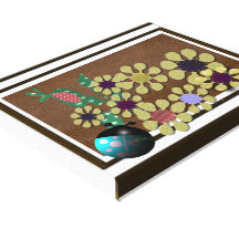 Polka dots and Ladybug Stretched Canvas Print