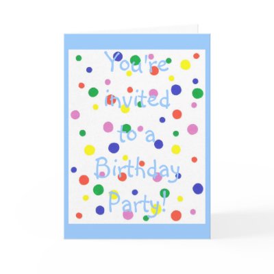 Polka Dots Birthday Party Invitation Card by Cherylsart