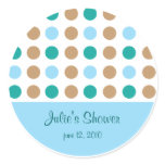 Polka Dots Blue Favour Bag Label Sticker