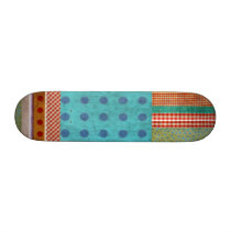 Polka Dots Blue Rupydetequila Skate Board  Skate