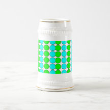 Polka Dots for Her : Lime & Cyan Polka Dot Stripes Coffee Mugs