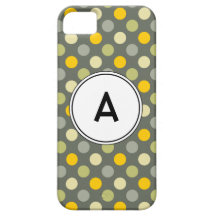Polka Dots monogram Yellows & Greys. iPhone 5 iPhone 5 Cover