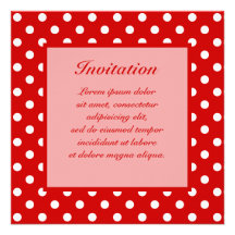 Polka Dots Red + Custom Colour Personalised Announcements